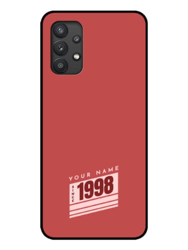 Custom Galaxy M32 5G Custom Glass Phone Case - Red custom year of birth Design