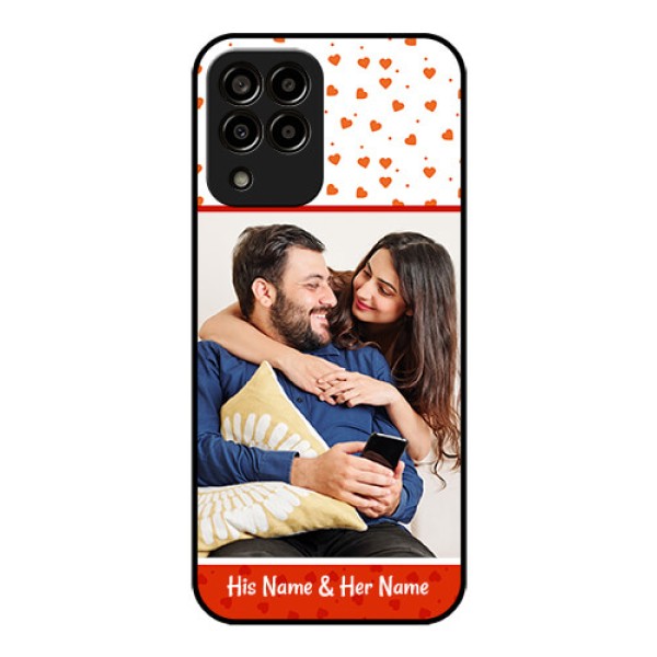 Galaxy m33-5g 5G Custom Glass Phone Case - Orange Love Symbol Design