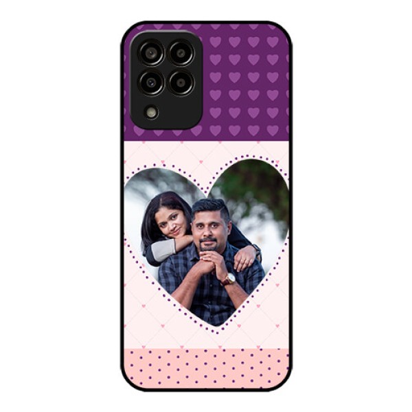 Galaxy m33-5g 5G Custom Glass Phone Case - Violet Love Dots Design