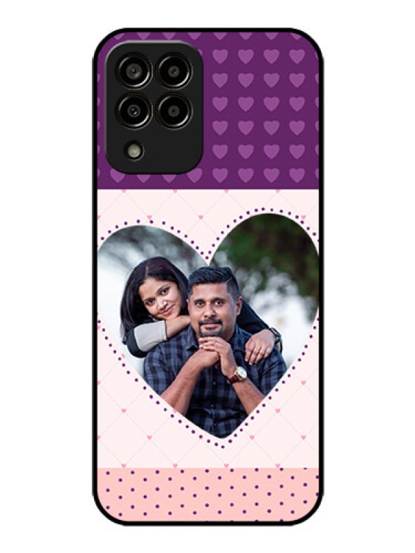 Custom Galaxy m33-5g 5G Custom Glass Phone Case - Violet Love Dots Design