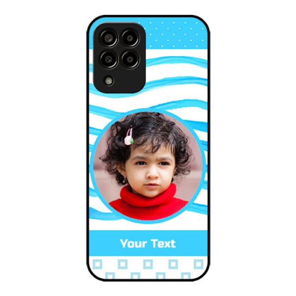 Galaxy m33-5g 5G Custom Glass Phone Case - Simple Blue Case Design