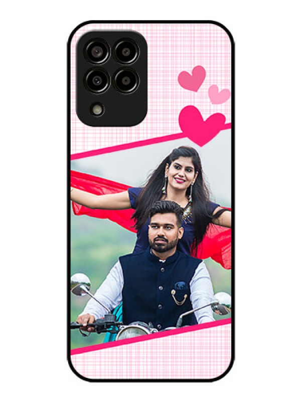 Custom Galaxy m33-5g 5G Custom Glass Phone Case - Love Shape Heart Design