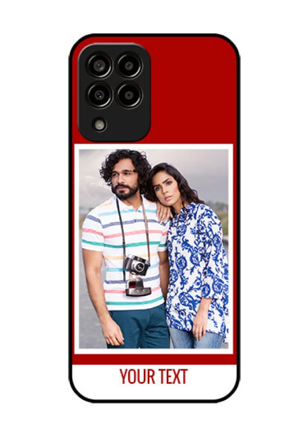 Galaxy m33-5g 5G Personalized Glass Phone Case - Simple Red Color Design