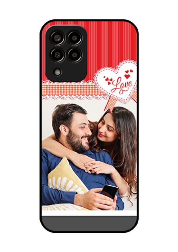 Galaxy m33-5g 5G Custom Glass Mobile Case - Red Love Pattern Design