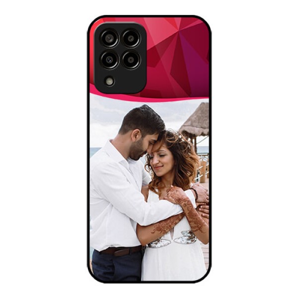 Galaxy m33-5g 5G Custom Glass Mobile Case - Red Abstract Design