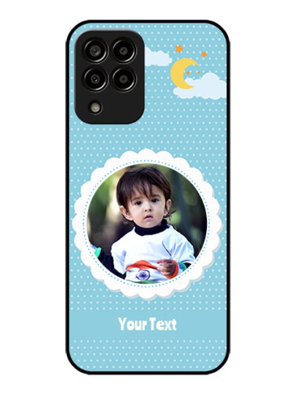 Custom Galaxy m33-5g 5G Personalised Glass Phone Case - Violet Pattern Design