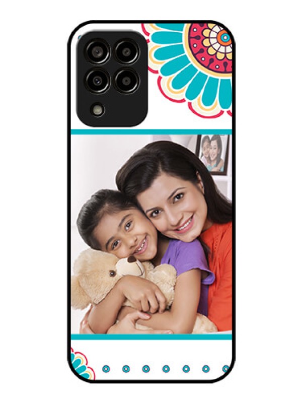 Custom Galaxy m33-5g 5G Custom Glass Phone Case - Flower Design