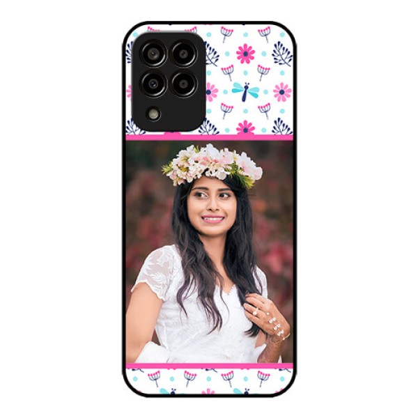 Galaxy m33-5g 5G Photo Printing on Glass Case - Colorful Flower Design