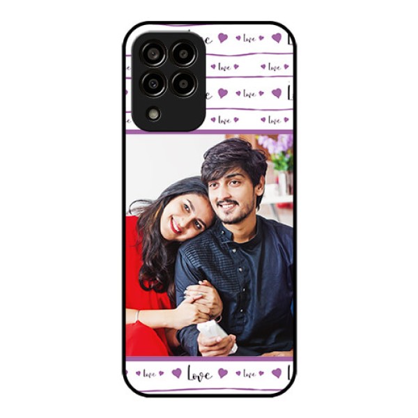 Galaxy m33-5g 5G Custom Glass Mobile Case - Couples Heart Design
