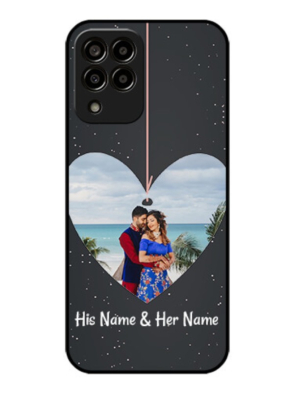 Custom Galaxy m33-5g 5G Custom Glass Phone Case - Hanging Heart Design