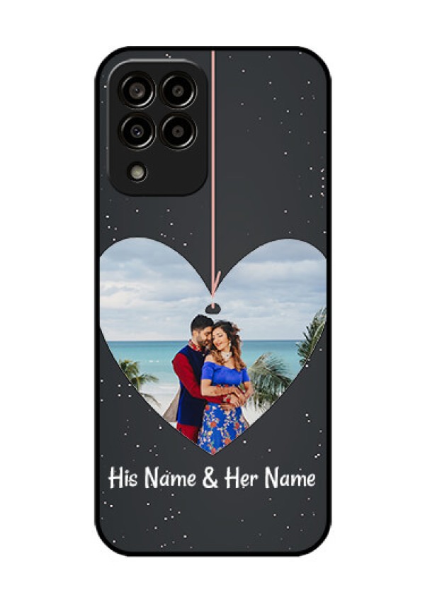 Galaxy m33-5g 5G Custom Glass Phone Case - Hanging Heart Design