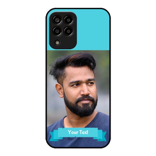Galaxy m33-5g 5G Personalized Glass Phone Case - Simple Blue Color Design Galaxy m33-5g 5G Personalized Glass Phone Case - Simple Blue Color Design