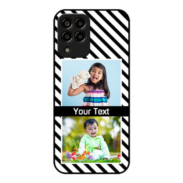 Galaxy m33-5g 5G Photo Printing on Glass Case - Black And White Stripes Design Galaxy m33-5g 5G Photo Printing on Glass Case - Black And White Stripes Design