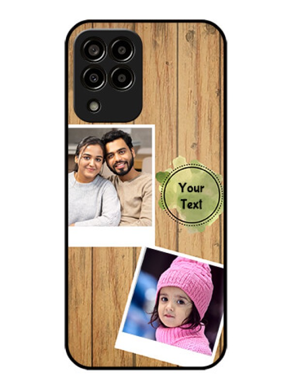 Custom Galaxy m33-5g 5G Custom Glass Phone Case - Wooden Texture Design