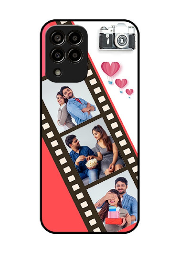 Galaxy m33-5g 5G Personalized Glass Phone Case - 3 Image Holder with Film Reel