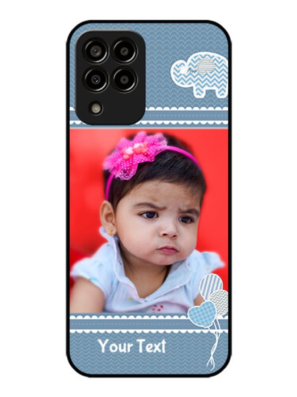 Custom Galaxy m33-5g 5G Photo Printing on Glass Case - with Kids Pattern Design