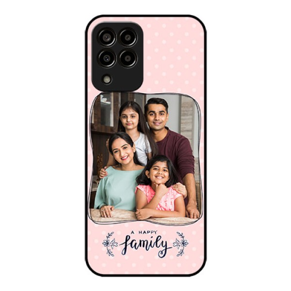 Galaxy m33-5g 5G Custom Glass Phone Case - Family with Dots Design Galaxy m33-5g 5G Custom Glass Phone Case - Family with Dots Design