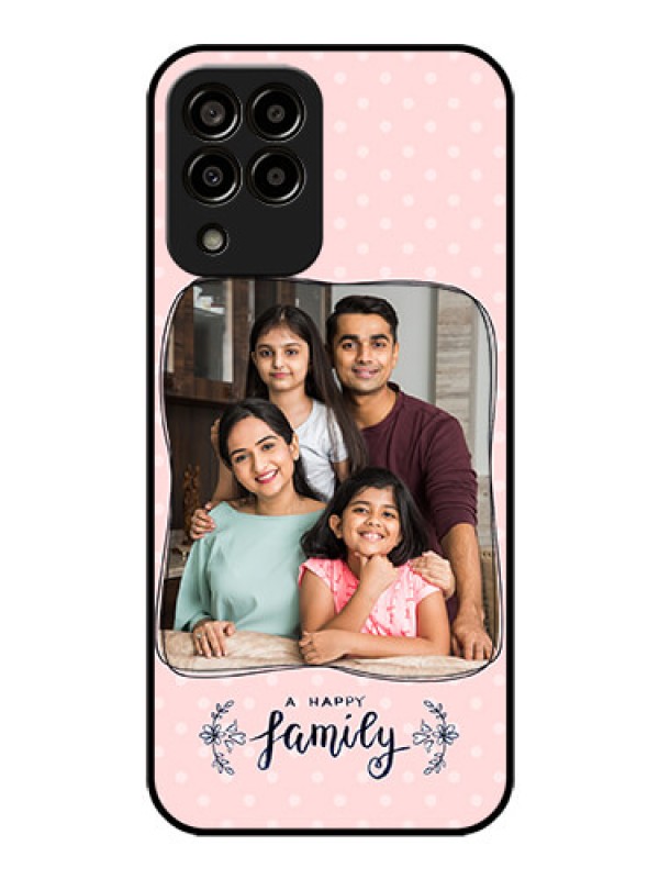 Custom Galaxy m33-5g 5G Custom Glass Phone Case - Family with Dots Design