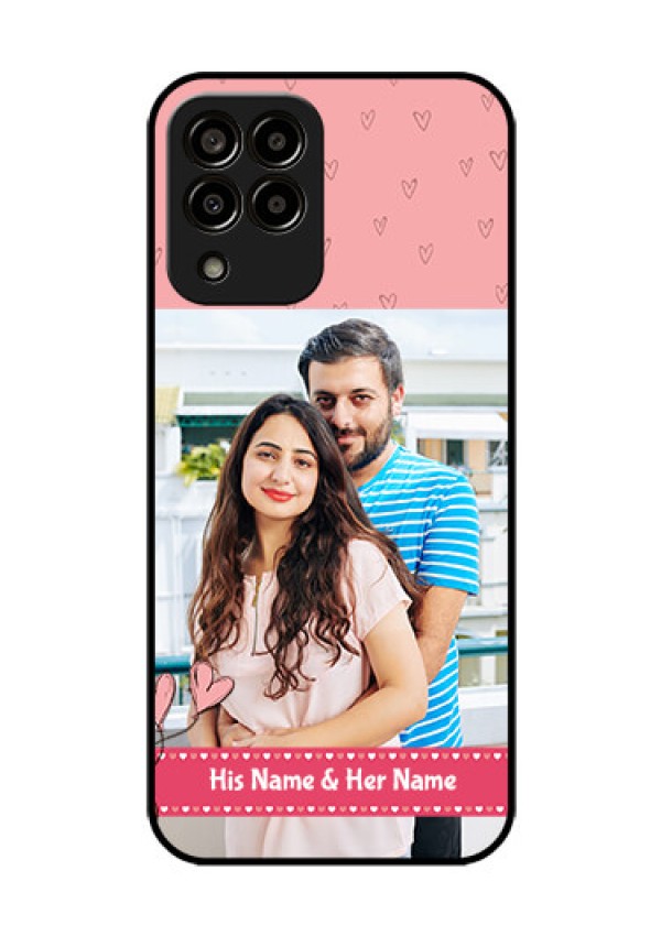 Galaxy m33-5g 5G Personalized Glass Phone Case - Love Design Peach Color