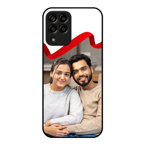 Galaxy m33-5g 5G Photo Printing on Glass Case - Red Ribbon Frame Design