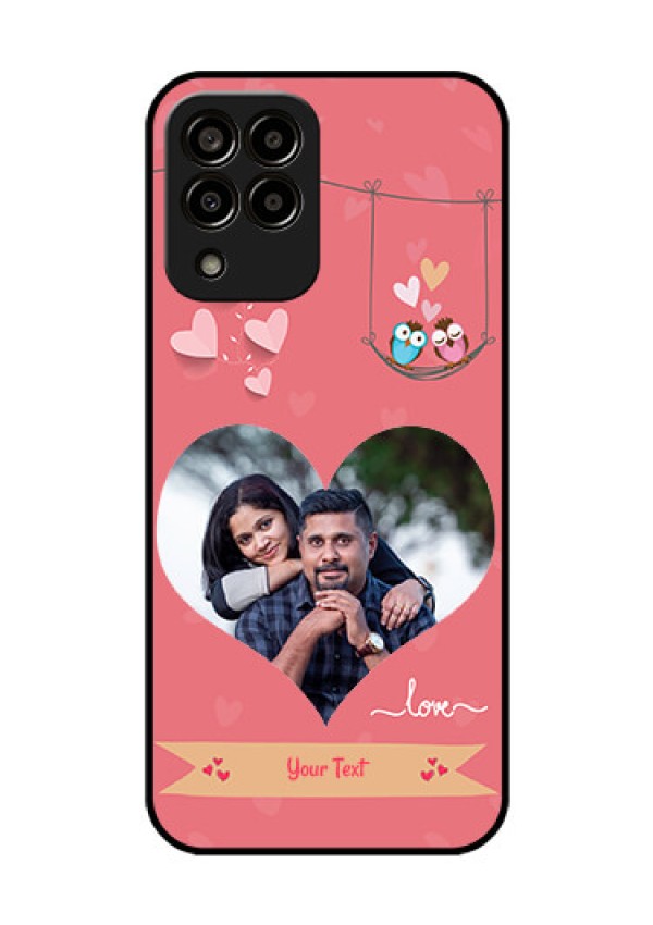 Galaxy m33-5g 5G Personalized Glass Phone Case - Peach Color Love Design