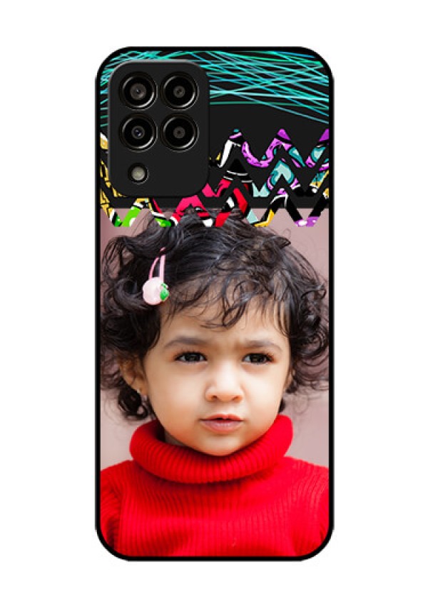 Galaxy m33-5g 5G Personalized Glass Phone Case - Neon Abstract Design