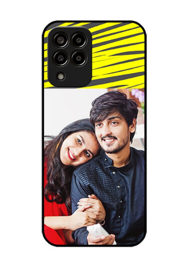 Galaxy m33-5g 5G Photo Printing on Glass Case - Yellow Abstract Design