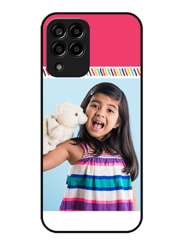 Custom Galaxy m33-5g 5G Personalized Glass Phone Case - Line art design