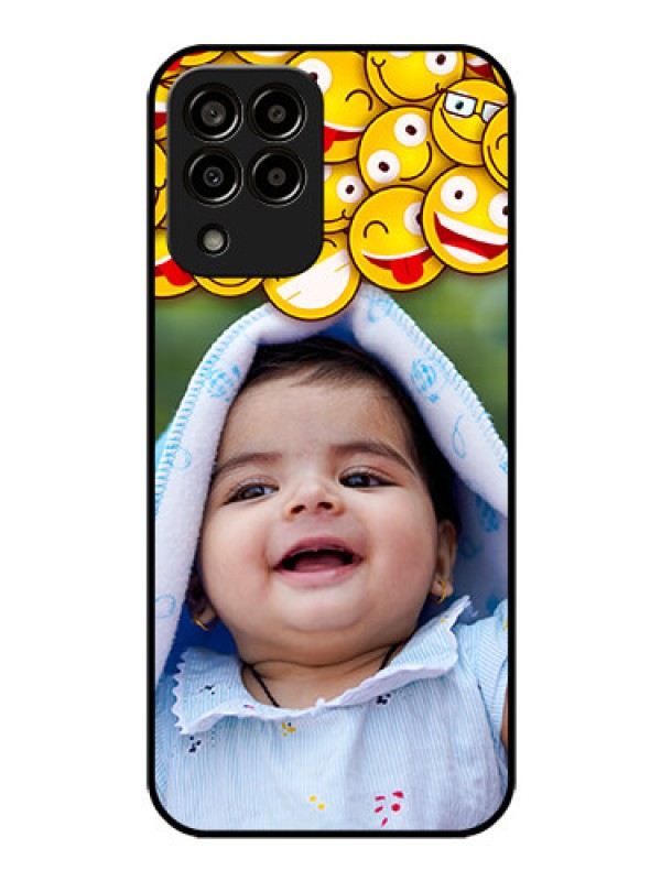 Custom Galaxy m33-5g 5G Custom Glass Mobile Case - with Smiley Emoji Design