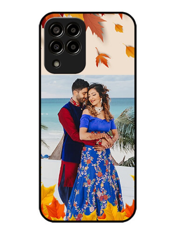 Custom Galaxy m33-5g 5G Photo Printing on Glass Case - Autumn Maple Leaves Design