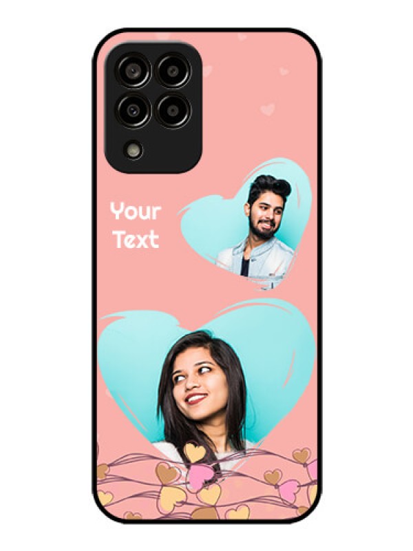 Custom Galaxy m33-5g 5G Custom Glass Mobile Case - Love Doodle Design