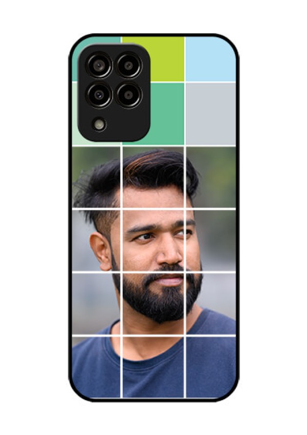 Galaxy m33-5g 5G Photo Printing on Glass Case - with white box pattern