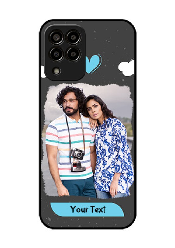 Galaxy m33-5g 5G Custom Glass Phone Case - Splashes with love doodles Design