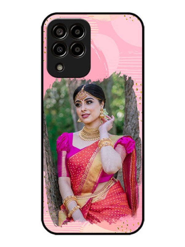 Custom Galaxy m33-5g 5G Personalized Glass Phone Case - Gold Glitter Splash Design