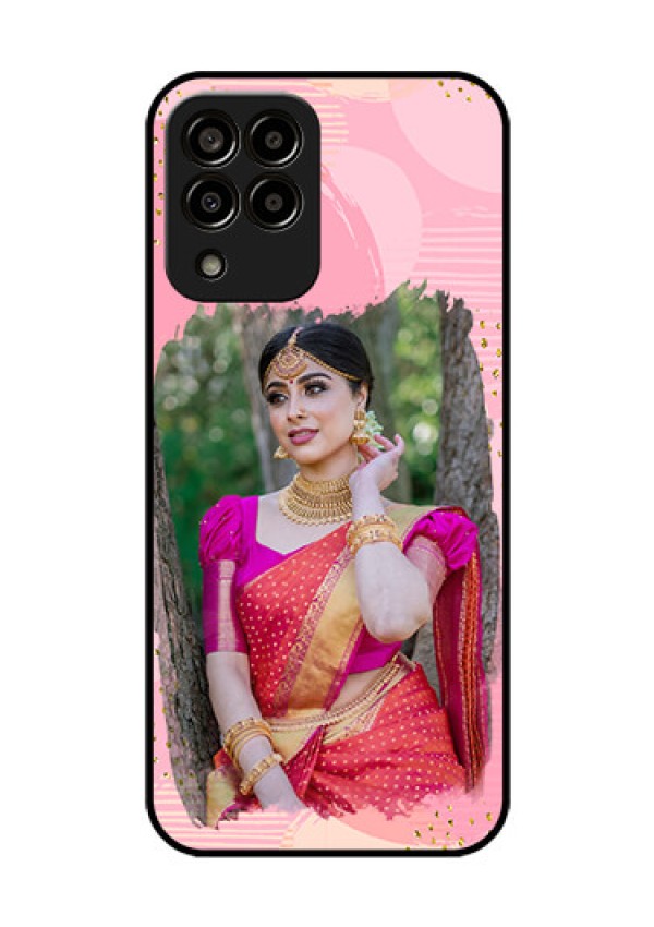 Galaxy m33-5g 5G Personalized Glass Phone Case - Gold Glitter Splash Design
