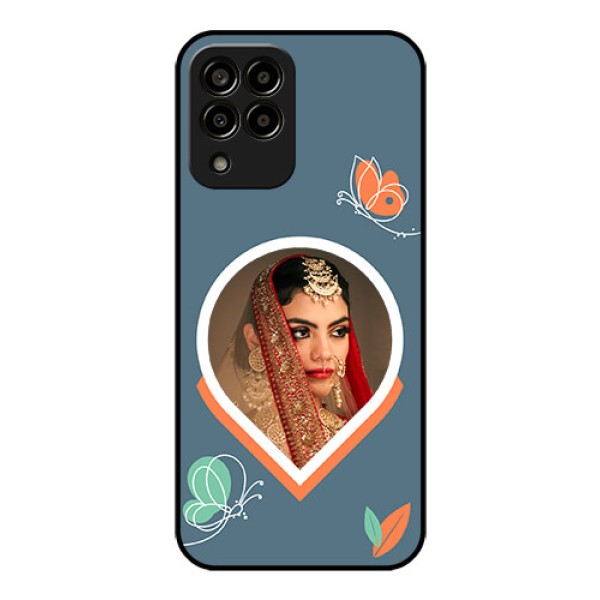 Galaxy M33 5G Custom Glass Mobile Case - Droplet Butterflies Design