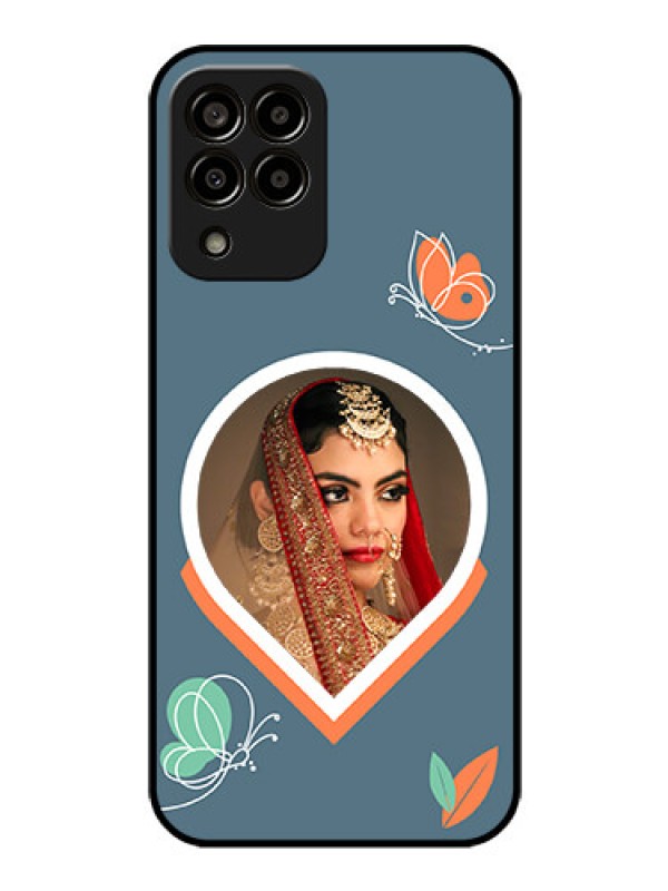Custom Galaxy M33 5G Custom Glass Mobile Case - Droplet Butterflies Design