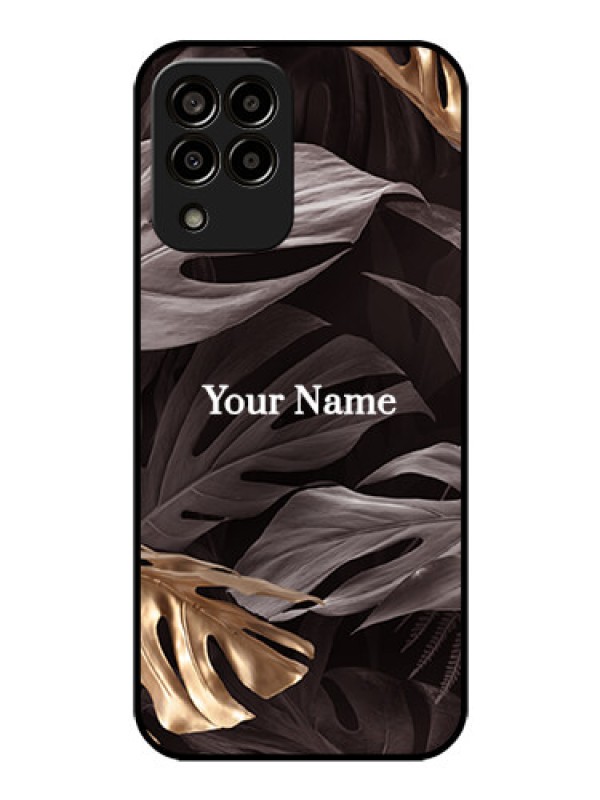 Custom Galaxy M33 5G Personalised Glass Phone Case - Wild Leaves digital paint Design