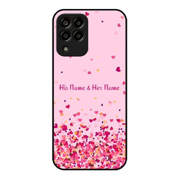 Galaxy M33 5G Photo Printing on Glass Case - Floating Hearts Design