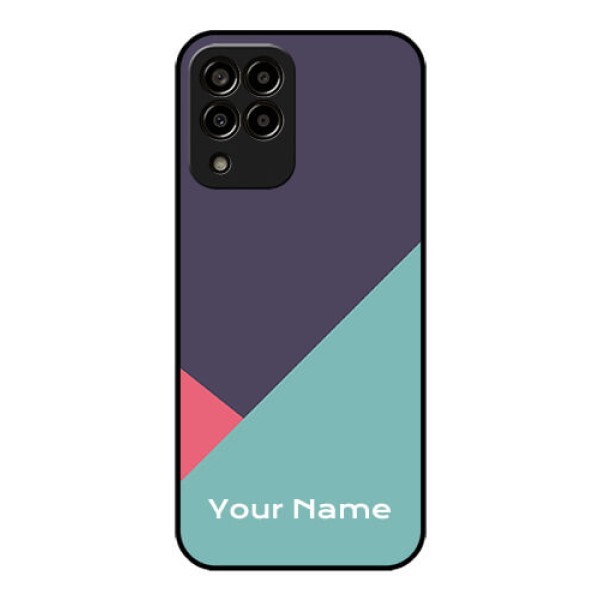 Galaxy M33 5G Custom Glass Mobile Case - Tri Color abstract Design Galaxy M33 5G Custom Glass Mobile Case - Tri Color abstract Design