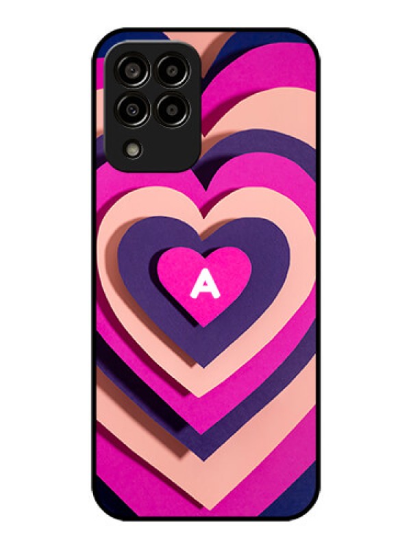 Custom Galaxy M33 5G Custom Glass Mobile Case - Cute Heart Pattern Design