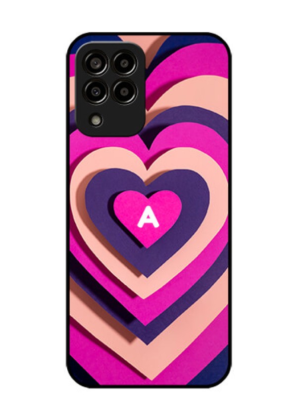 Galaxy M33 5G Custom Glass Mobile Case - Cute Heart Pattern Design