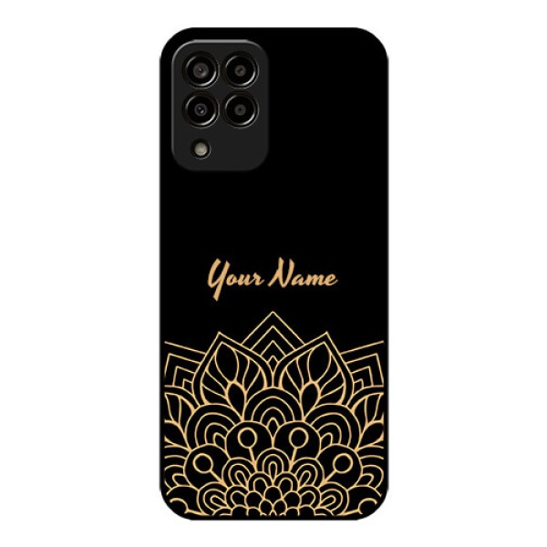 Galaxy M33 5G Custom Glass Phone Case - Golden mandala Design