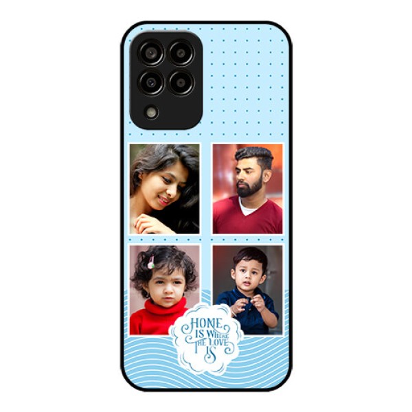 Galaxy M33 5G Custom Glass Phone Case - Cute love quote with 4 pic upload Design Galaxy M33 5G Custom Glass Phone Case - Cute love quote with 4 pic upload Design