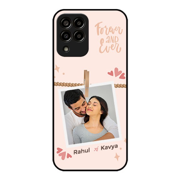Galaxy M33 5G Custom Glass Phone Case - Forever and ever love Design