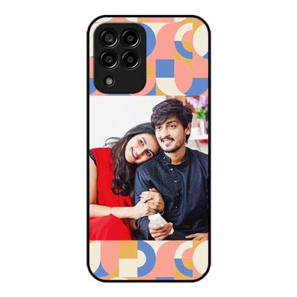 Galaxy M33 5G Photo Printing on Glass Case - Semi-circle Maze Pattern Design Galaxy M33 5G Photo Printing on Glass Case - Semi-circle Maze Pattern Design