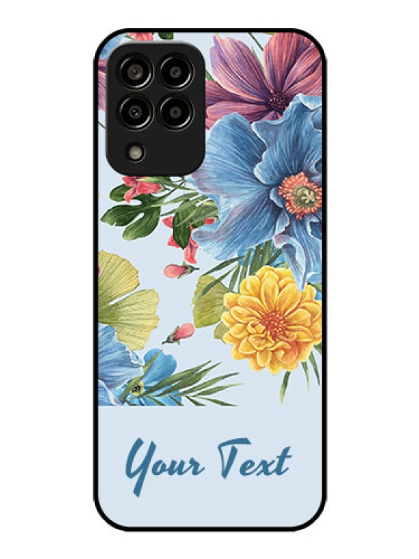 Custom Galaxy M33 5G Custom Glass Mobile Case - Stunning Watercolored Flowers Painting Design