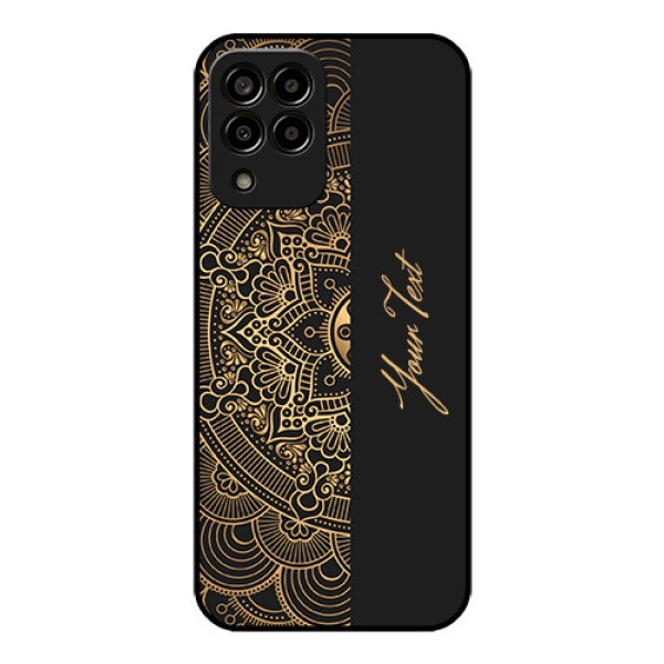 Galaxy M33 5G Photo Printing on Glass Case - Mandala art with custom text Design Galaxy M33 5G Photo Printing on Glass Case - Mandala art with custom text Design