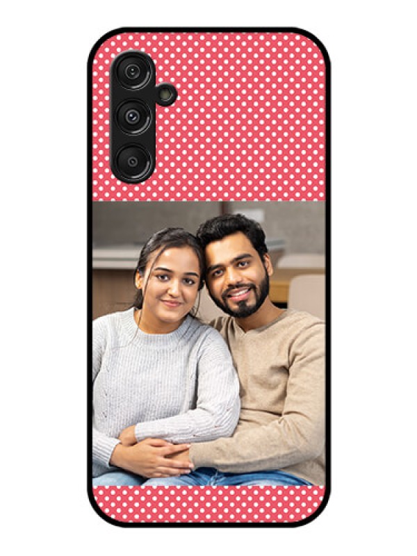 Custom Samsung Galaxy M34 5G Custom Glass Phone Case - White Dotted Design