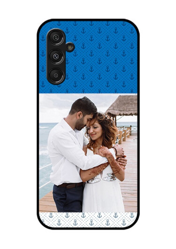 Samsung Galaxy M34 5G Photo Printing on Glass Case - Blue Anchors Design